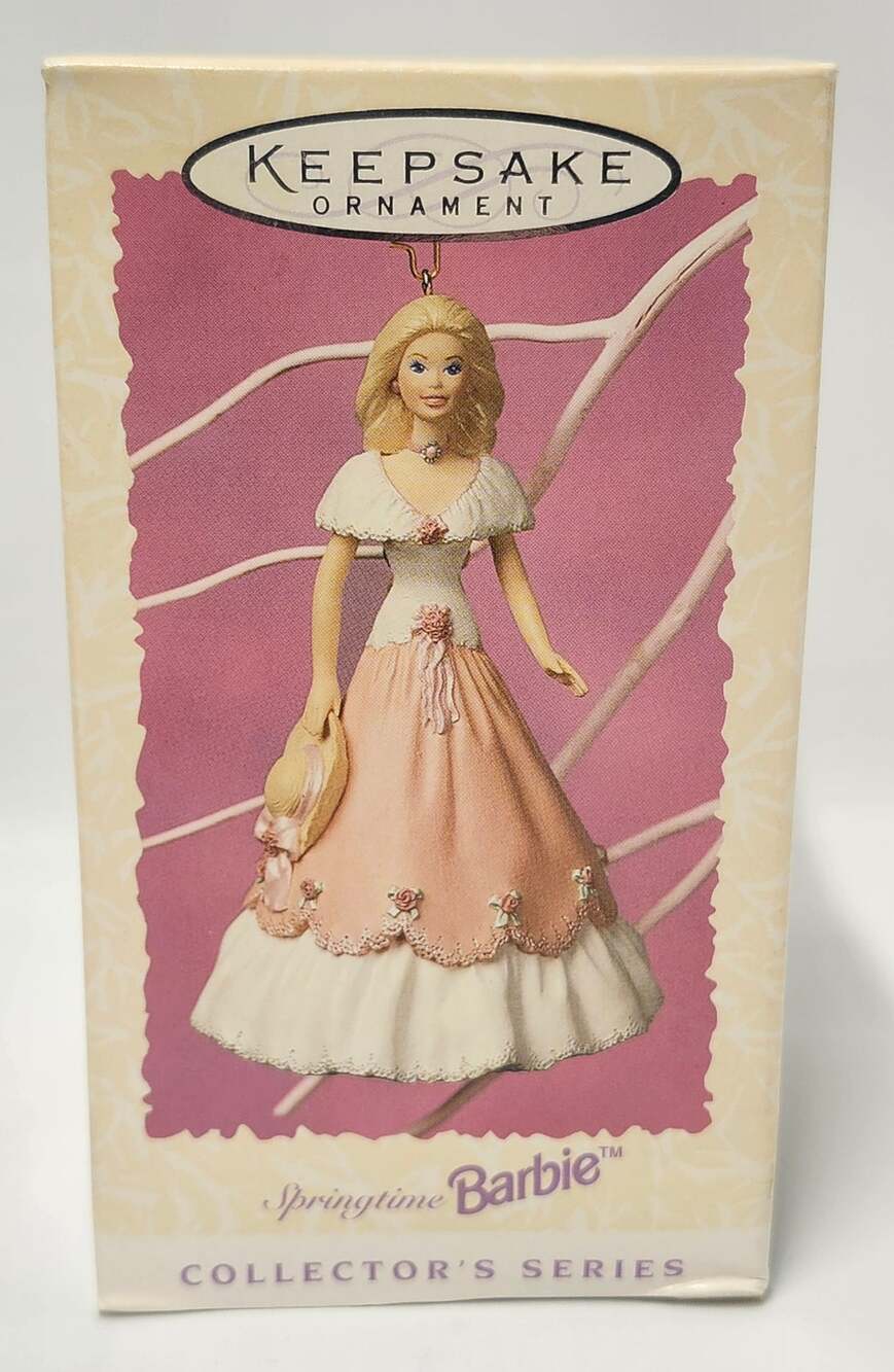 1997 Hallmark Springtime Barbie #3 Final Series Keepsake Ornament QEO8642